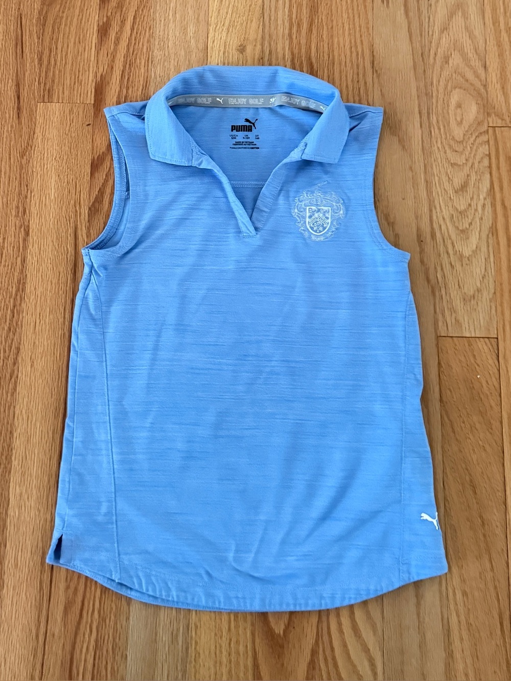 Puma Girls Youth S/M Sleeveless Golf Blue Polo